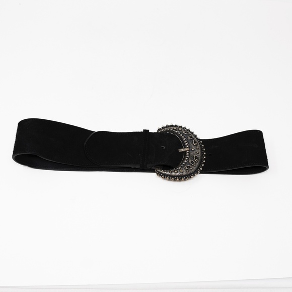 Sezane Black Suede Louve Belt - Picture 8 of 11
